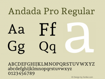 Andada Pro Regular Version 3.003图片样张
