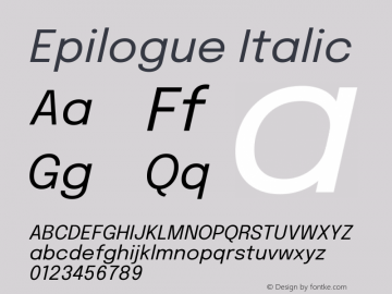Epilogue Italic Version 2.112图片样张
