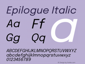 Epilogue Italic Version 2.112图片样张