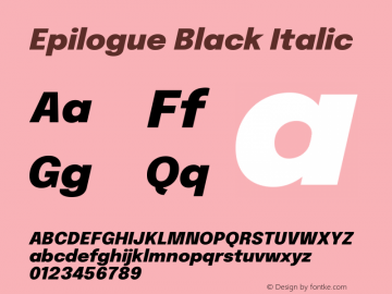 Epilogue Black Italic Version 2.112图片样张