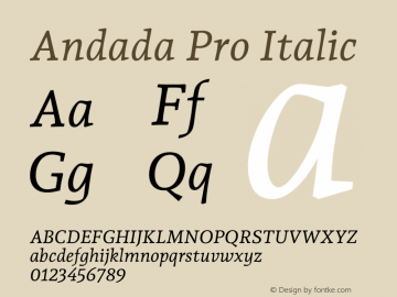 Andada Pro Italic Version 3.003图片样张