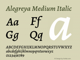 Alegreya Medium Italic Version 2.009图片样张