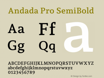 Andada Pro SemiBold Version 3.003图片样张