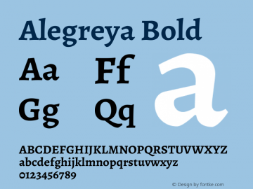 Alegreya Bold Version 2.009图片样张