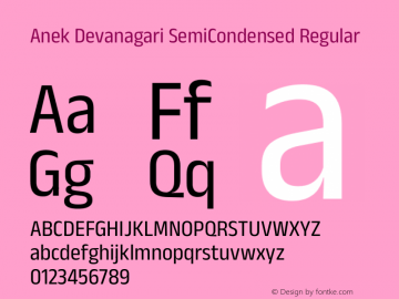 Anek Devanagari SemiCondensed Regular Version 1.003图片样张