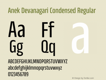 Anek Devanagari Condensed Regular Version 1.003图片样张