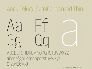 Anek Telugu SemiCondensed Thin Version 1.003图片样张