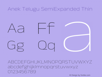 Anek Telugu SemiExpanded Thin Version 1.003图片样张