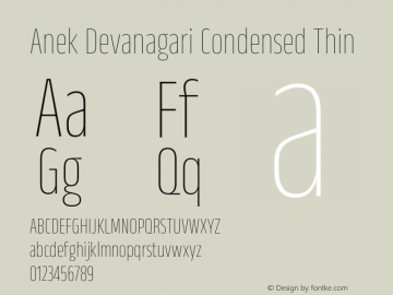 Anek Devanagari Condensed Thin Version 1.003图片样张