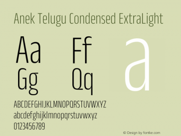 Anek Telugu Condensed ExtraLight Version 1.003图片样张