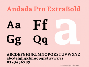 Andada Pro ExtraBold Version 3.003图片样张