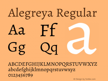 Alegreya Regular Version 2.009图片样张