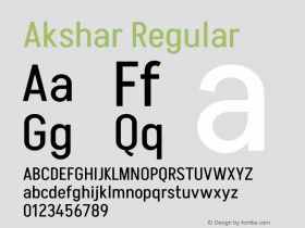 Akshar Regular Version 1.100图片样张