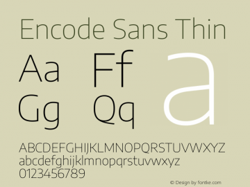 Encode Sans Thin Version 3.002图片样张