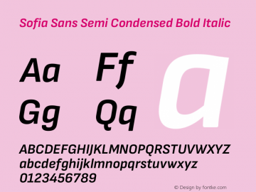 Sofia Sans Semi Condensed Bold Italic Version 4.101图片样张