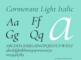 Cormorant Light Italic Version 4.000图片样张