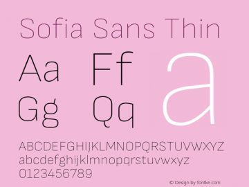Sofia Sans Thin Version 4.101图片样张