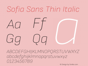 Sofia Sans Thin Italic Version 4.101图片样张