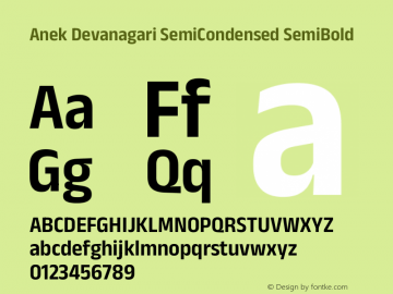 Anek Devanagari SemiCondensed SemiBold Version 1.003图片样张
