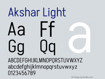 Akshar Light Version 1.100图片样张