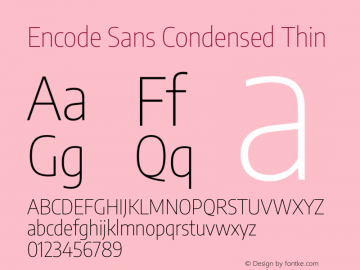 Encode Sans Condensed Thin Version 3.002图片样张