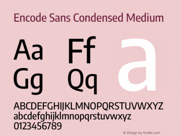 Encode Sans Condensed Medium Version 3.002图片样张