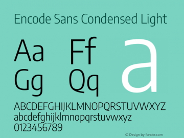 Encode Sans Condensed Light Version 3.002图片样张