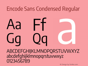 Encode Sans Condensed Regular Version 3.002图片样张