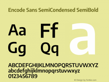 Encode Sans SemiCondensed SemiBold Version 3.002图片样张