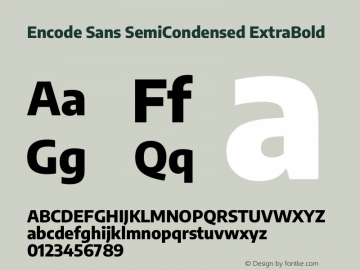 Encode Sans SemiCondensed ExtraBold Version 3.002图片样张