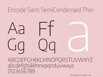 Encode Sans SemiCondensed Thin Version 3.002图片样张