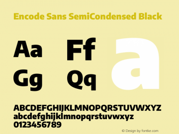 Encode Sans SemiCondensed Black Version 3.002图片样张