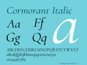Cormorant Italic Version 4.000图片样张