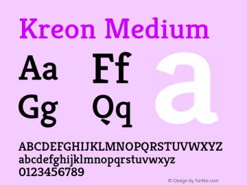 Kreon Medium Version 2.002图片样张