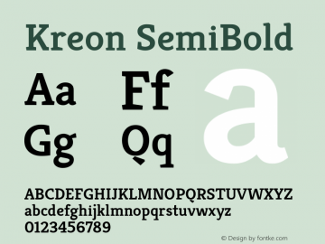 Kreon SemiBold Version 2.002图片样张