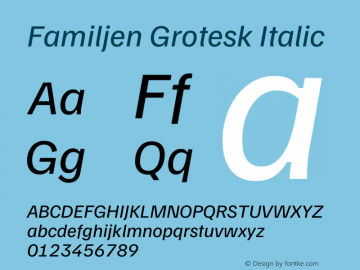 Familjen Grotesk Italic Version 2.002图片样张