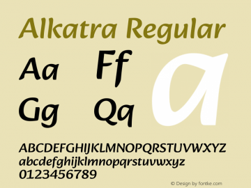 Alkatra Regular Version 1.100;gftools[0.9.22]图片样张