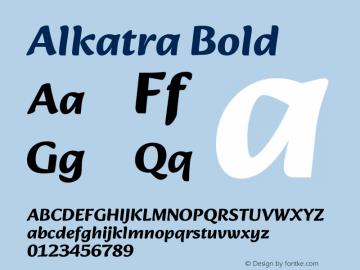 Alkatra Bold Version 1.100;gftools[0.9.22]图片样张