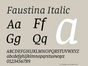 Faustina Italic Version 1.200图片样张