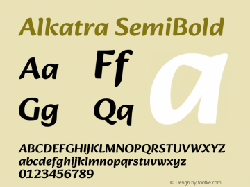 Alkatra SemiBold Version 1.100;gftools[0.9.22]图片样张
