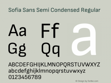 Sofia Sans Semi Condensed Regular Version 4.101图片样张