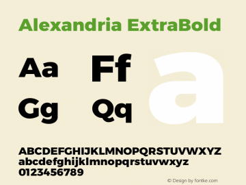 Alexandria ExtraBold Version 5.100图片样张