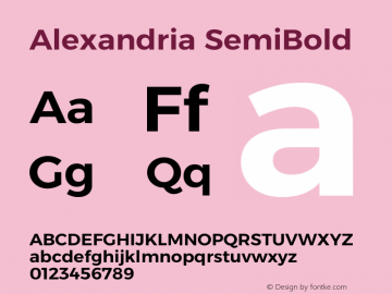 Alexandria SemiBold Version 5.100图片样张