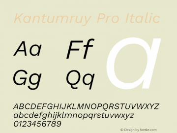 Kantumruy Pro Italic Version 1.002图片样张