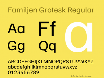 Familjen Grotesk Regular Version 2.002图片样张