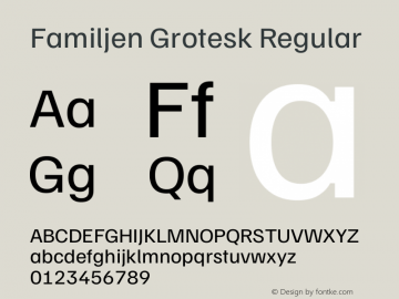 Familjen Grotesk Regular Version 2.002图片样张