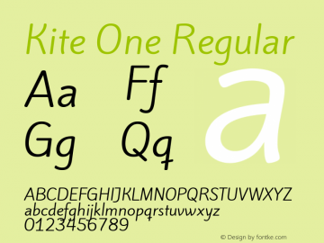 Kite One Regular Version 1.002; ttfautohint (v1.8.4.7-5d5b);gftools[0.9.23]图片样张