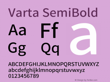 Varta SemiBold Version 1.004图片样张