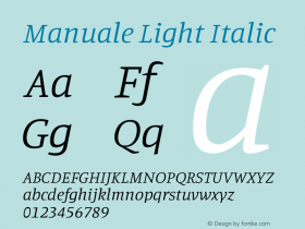 Manuale Light Italic Version 1.002图片样张