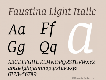 Faustina Light Italic Version 1.200图片样张